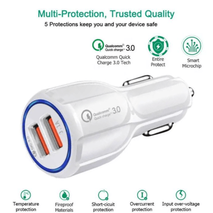 Incarcator Auto cu 2 Porturi USB, QC 3.0, Dual charge G-C21, Universal - imagine 4